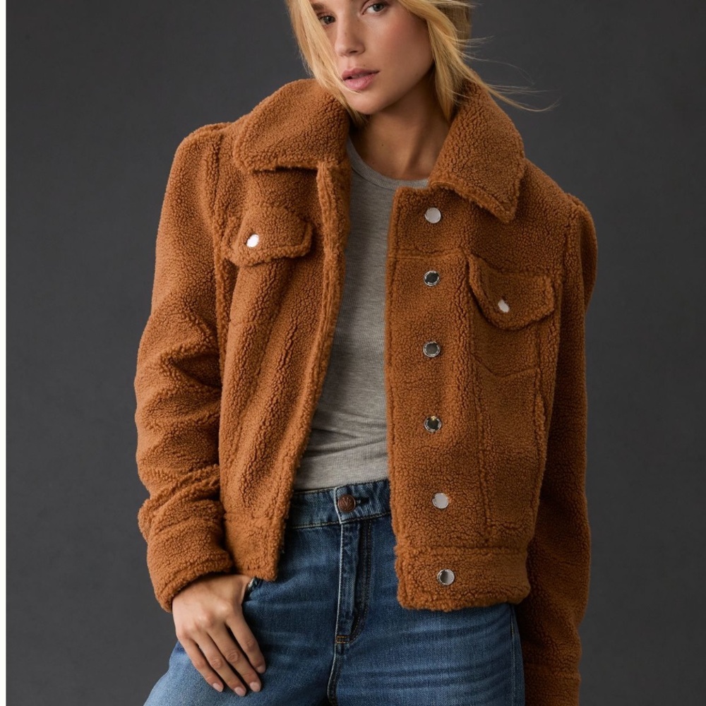 Avec Les Filles Sherpa Trucker Jacket ANTHROPOLOGIE XS